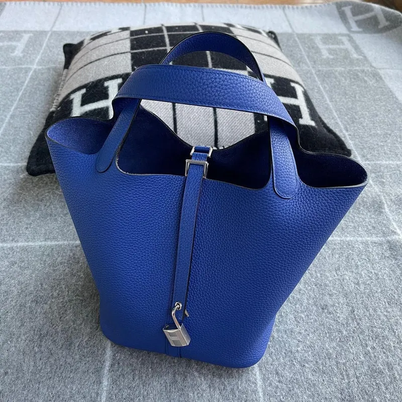 PICOTIN 22 LOCK CLEMENCE LEATHER BLEU ELECTRIQUE WITH PALLADIUM HARDWARE (PHW) - 2