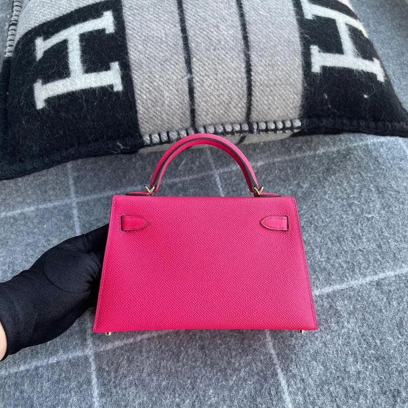 MINI KELLY II (20) EPSOM LEATHER ROSE EXTREME WITH GOLD HARDWARE (GHW) - 2