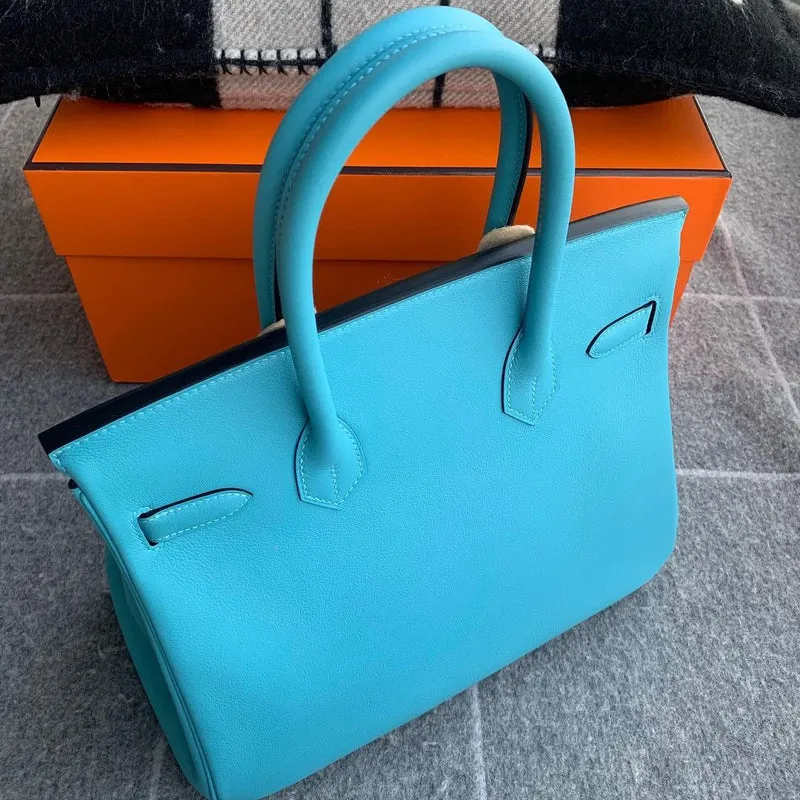 BIRKIN 30 SWIFT LEATHER BLEU DU NORD WITH GOLD HARDWARE (GHW) - 2