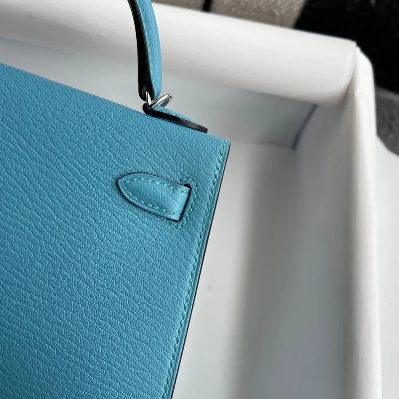 MINI KELLY II (20) CHEVRE LEATHER BLEU PAON WITH PALLADIUM HARDWARE (PHW) - 5