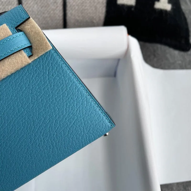 MINI KELLY II (20) CHEVRE LEATHER BLEU PAON WITH PALLADIUM HARDWARE (PHW) - 6