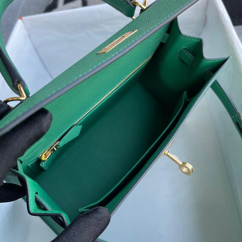 KELLY 25 EPSOM LEATHER VERT VERTIGO WITH GOLD HARDWARE (GHW) - 3