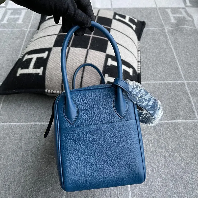 LINDY 26 CLEMENCE LEATHER DEEP BLUE WITH GOLD HARDWARE (GHW) - 4
