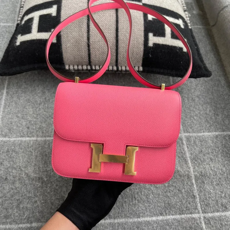 CONSTANCE 18 (MINI) EPSOM LEATHER ROSE AZALEE WITH GOLD HARDWARE (GHW) - 2