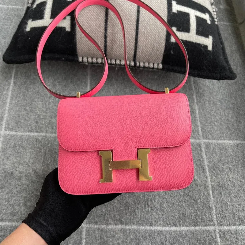 CONSTANCE 18 (MINI) EPSOM LEATHER ROSE AZALEE WITH GOLD HARDWARE (GHW) - 1