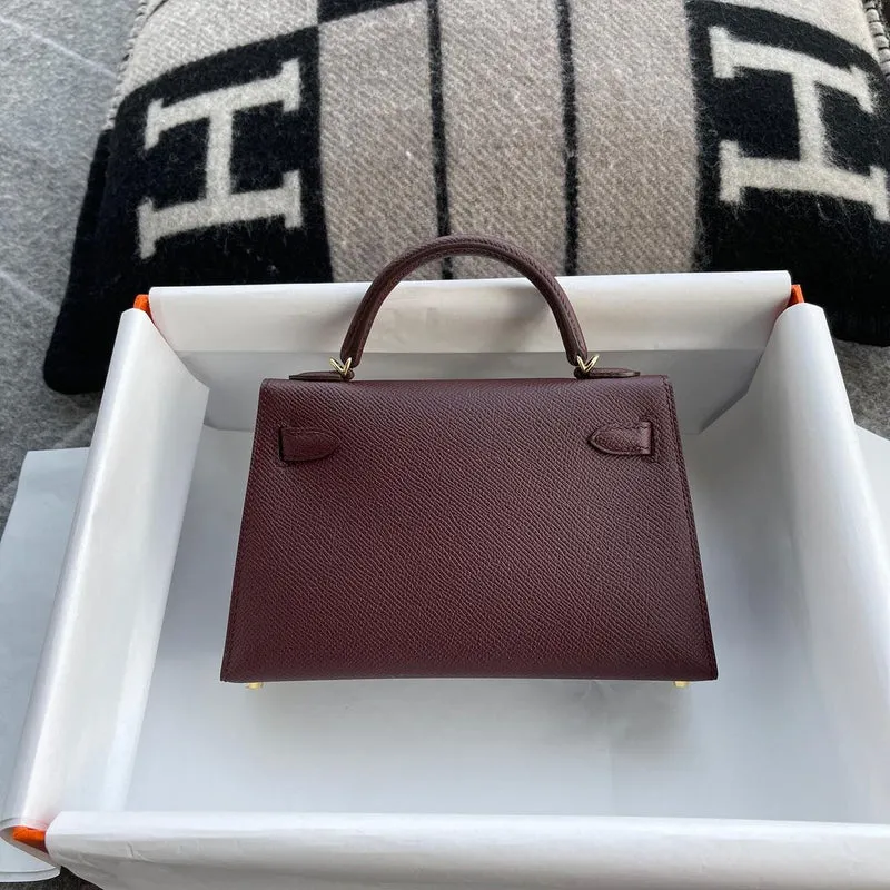 MINI KELLY II (20) EPSOM LEATHER BORDEAUX WITH GOLD HARDWARE (GHW) - 2