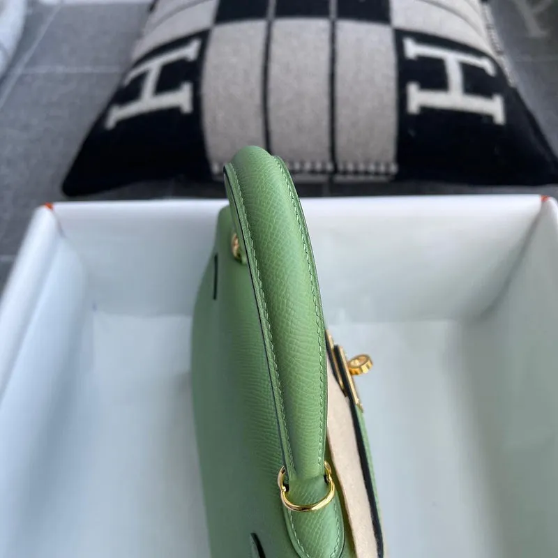 KELLY 25 EPSOM LEATHER VERT CRIQUET WITH GOLD HARDWARE (GHW) - 5