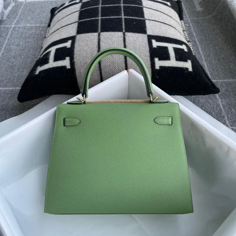 KELLY 25 EPSOM LEATHER VERT CRIQUET WITH GOLD HARDWARE (GHW) - 2