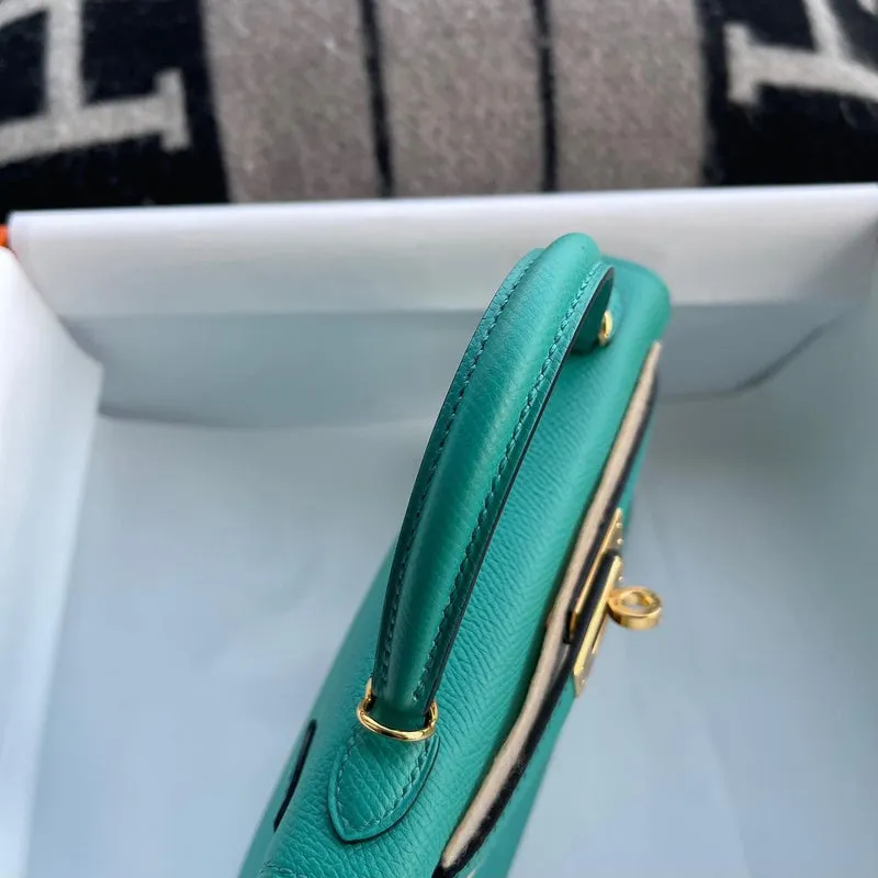 MINI KELLY II (20) EPSOM LEATHER VERT VÉRONE WITH GOLD HARDWARE (GHW) - 4
