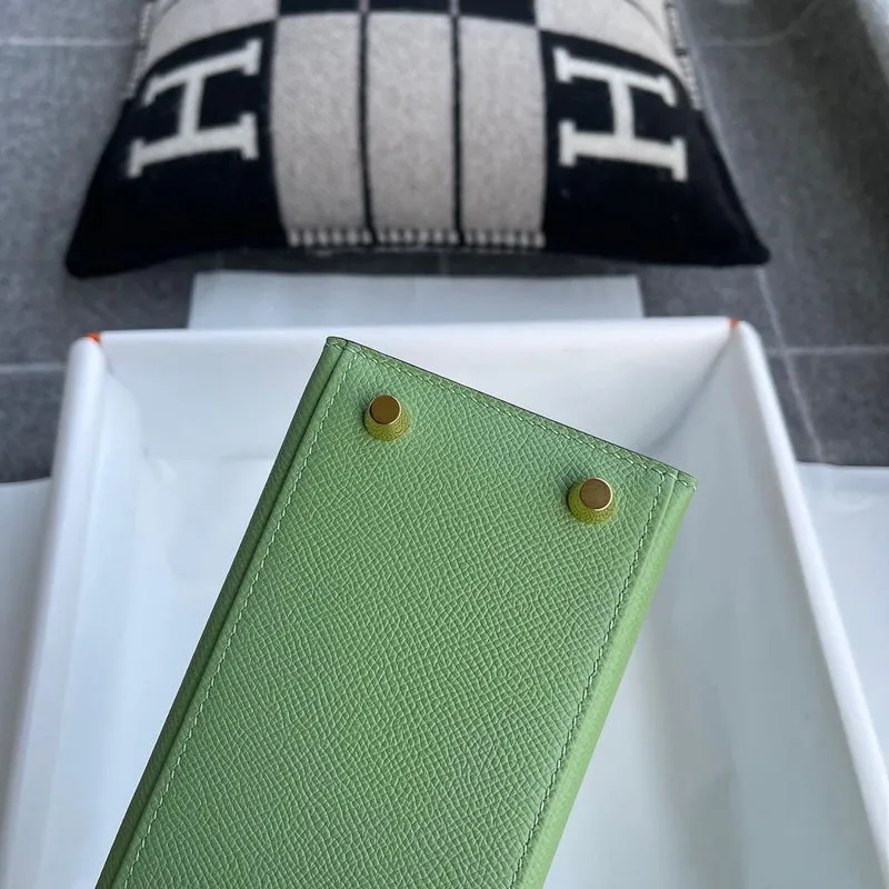 KELLY 25 EPSOM LEATHER VERT CRIQUET WITH GOLD HARDWARE (GHW) - 6