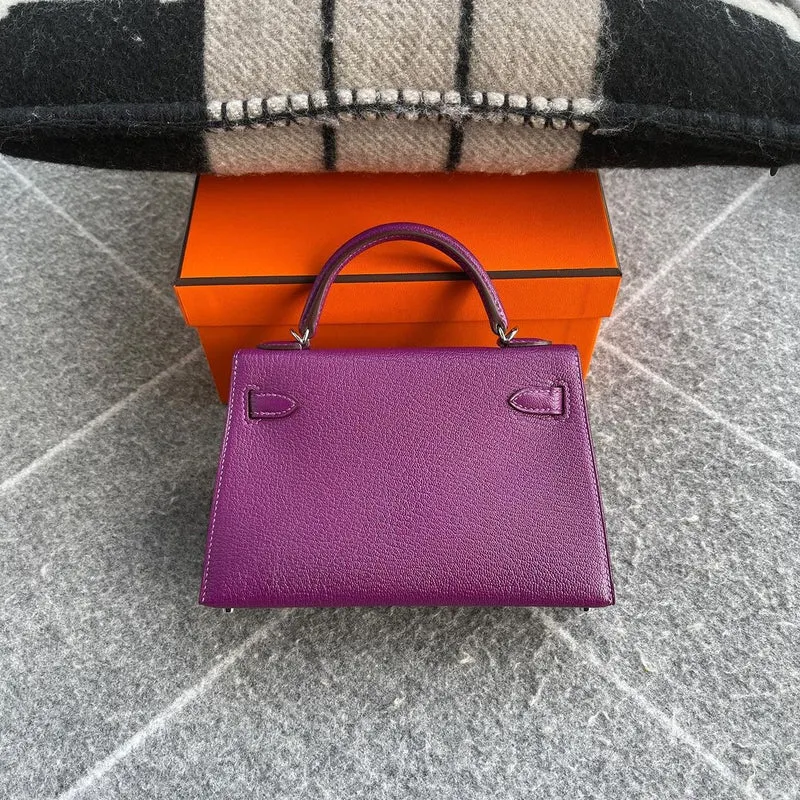 MINI KELLY II (20) CHEVRE LEATHER ANEMONE WITH PALLADIUM HARDWARE (PHW) - 2