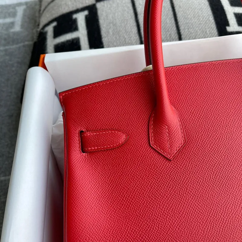 BIRKIN 25 EPSOM LEATHER ROUGE CASAQUE WITH GOLD HARDWARE (GHW) - 4