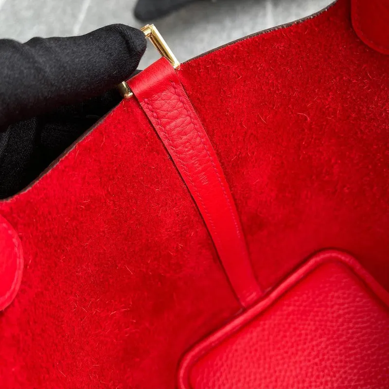 PICOTIN 18 LOCK CLEMENCE LEATHER ROUGE TOMATE WITH GOLD HARDWARE (GHW) - 2