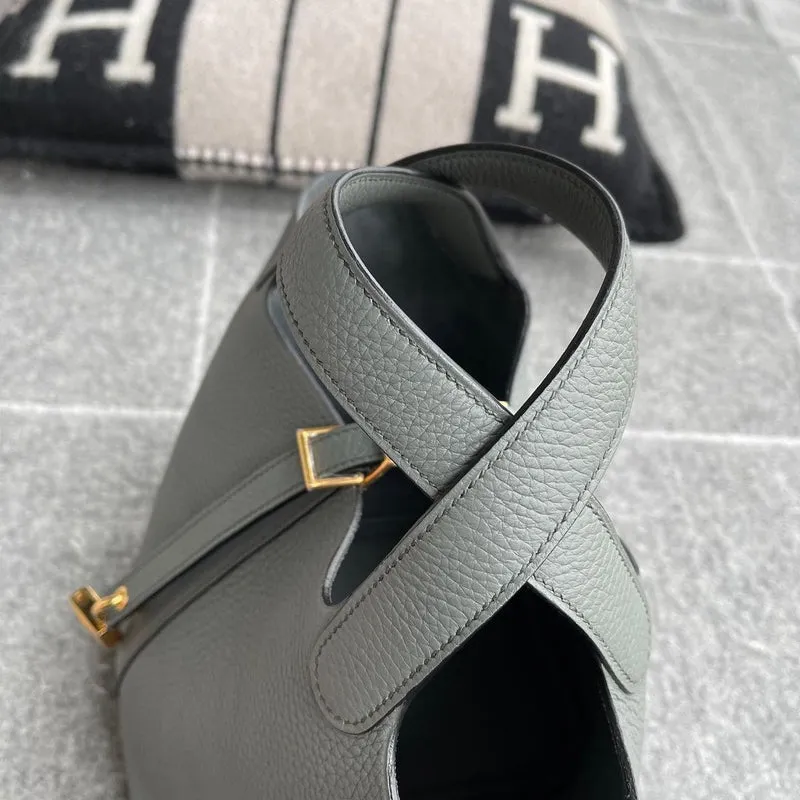 PICOTIN 18 LOCK CLEMENCE LEATHER VERT AMANDE WITH GOLD HARDWARE (GHW) - 4