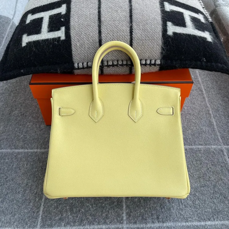 BIRKIN 25 SWIFT LEATHER JAUNE POUSSIN WITH GOLD HARDWARE (GHW) - 2