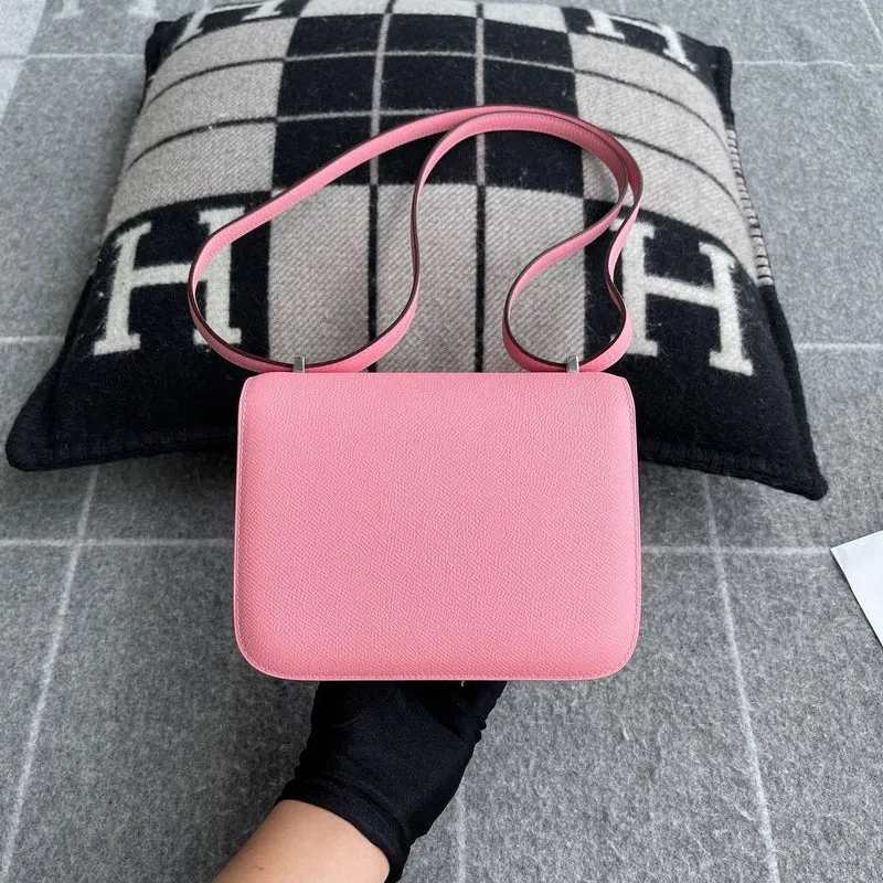 CONSTANCE 18 (MINI) EPSOM LEATHER ROSE SAKURA WITH PALLADIUM HARDWARE (PHW) - 2