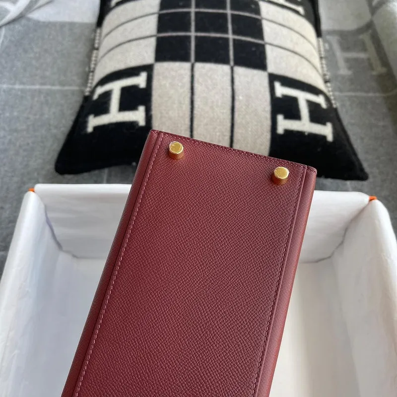 KELLY 28 EPSOM LEATHER ROUGE H WITH GOLD HARDWARE (GHW) - 4