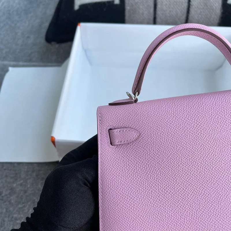 MINI KELLY II (20) EPSOM LEATHER MAUVE SYLVESTRE WITH PALLADIUM HARDWARE (PHW) - 3