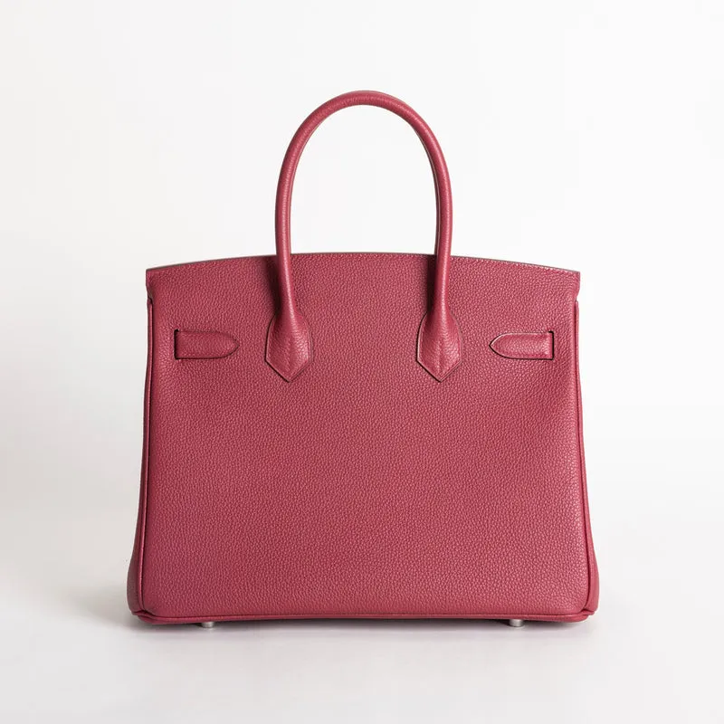 BIRKIN 30 TOGO LEATHER ROUGE GRENAT WITH PALLADIUM HARDWARE (PHW) - 2