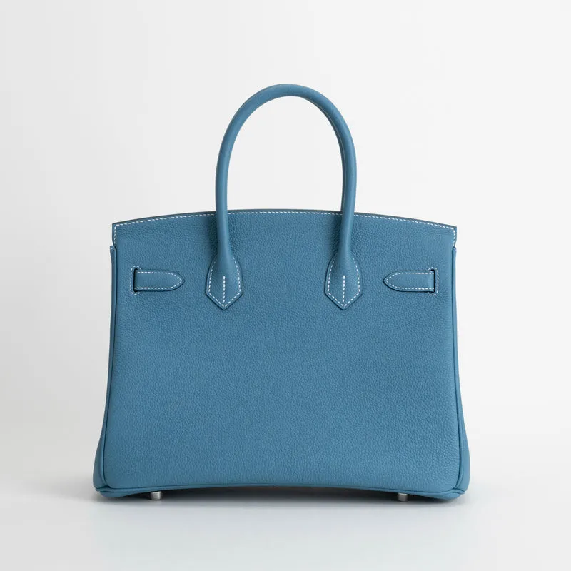 BIRKIN 30 TOGO LEATHER BLEU JEAN WITH PALLADIUM HARDWARE (PHW) - 2