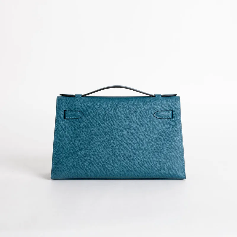 KELLY POCHETTE EPSOM LEATHER VERT BOSPHORE WITH GOLD HARDWARE (GHW) - 2