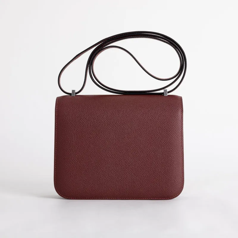 CONSTANCE 18 (MINI) EPSOM LEATHER ROUGE H WITH PALLADIUM HARDWARE (PHW) - 2