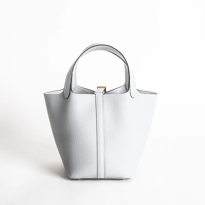 PICOTIN 18 LOCK CLEMENCE LEATHER BLEU PALE WITH GOLD HARDWARE (GHW) - 2