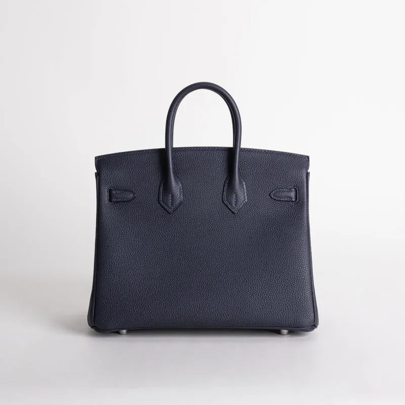 BIRKIN 25 TOGO LEATHER BLEU NUIT WITH PALLADIUM HARDWARE (PHW) - 2