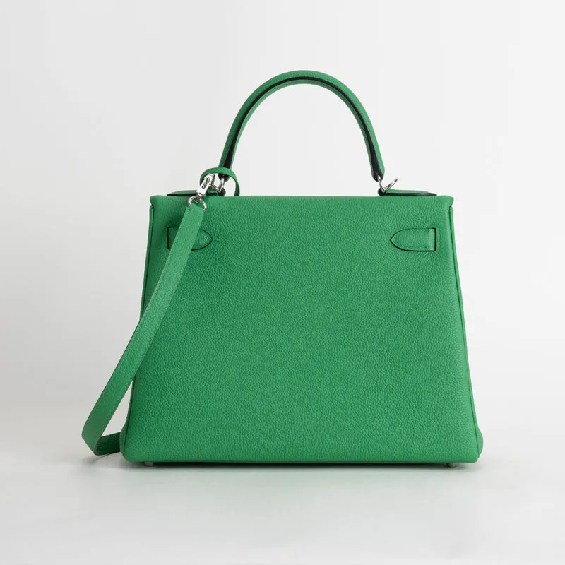 KELLY 28 TOGO LEATHER BAMBOO (GREEN) WITH PALLADIUM HARDWARE (PHW) - 3