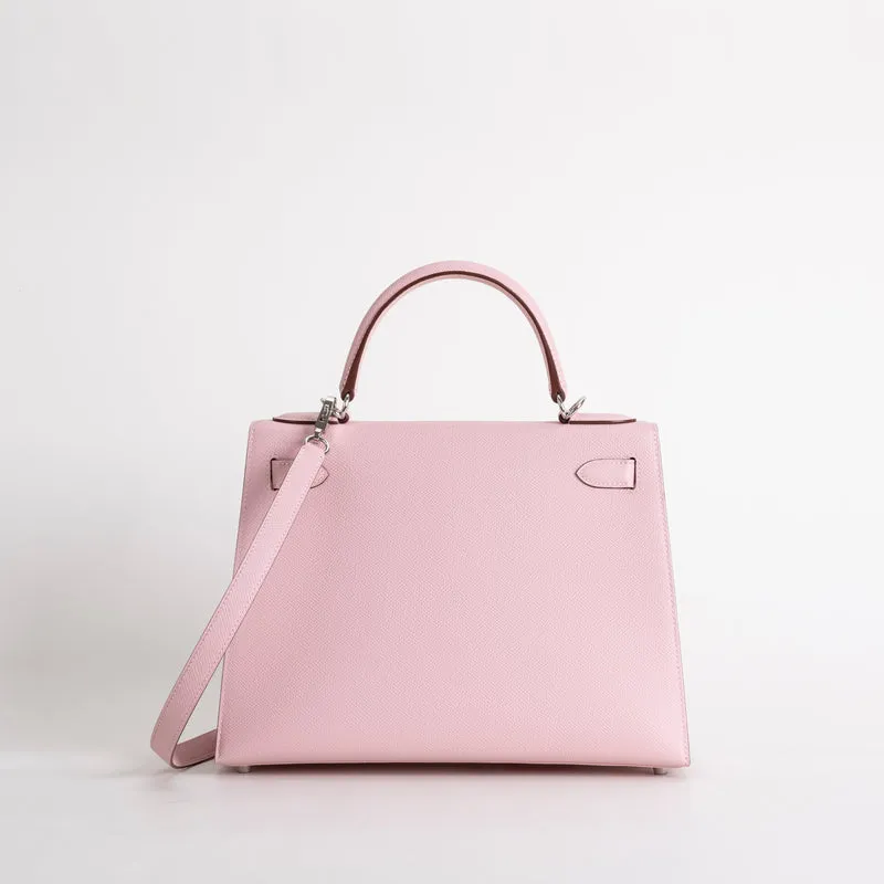 KELLY 28 EPSOM LEATHER ROSE SAKURA WITH PALLADIUM HARDWARE (PHW) - 3