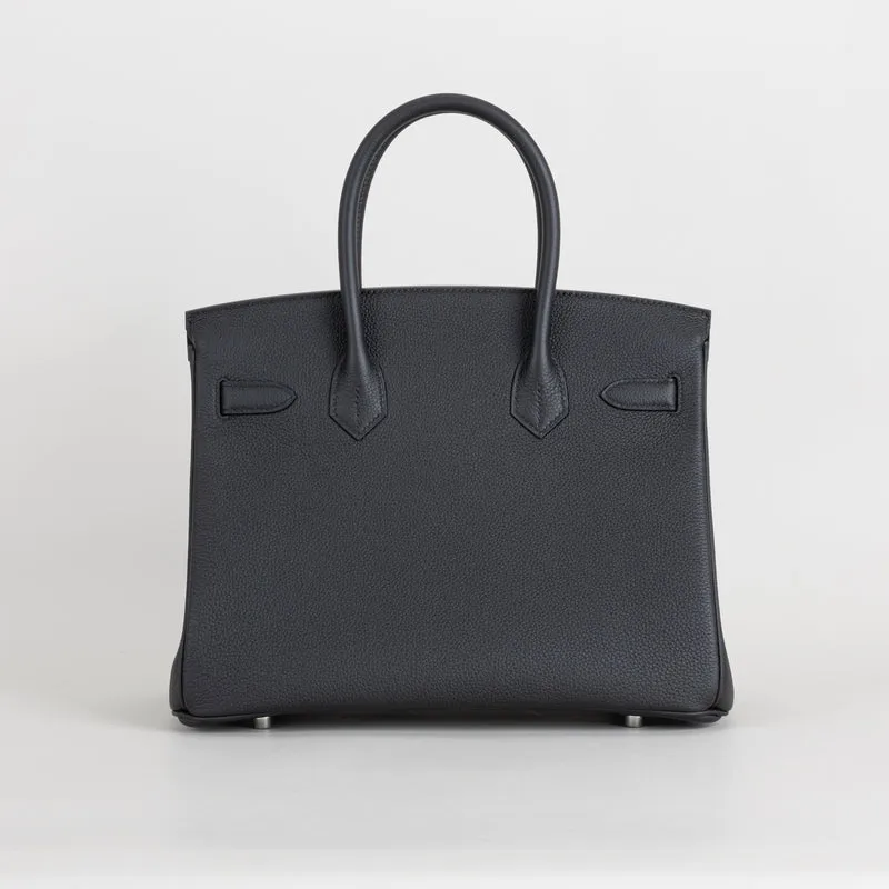 BIRKIN 30 TOGO LEATHER NOIR (BLACK) WITH PALLADIUM HARDWARE (PHW) - 3