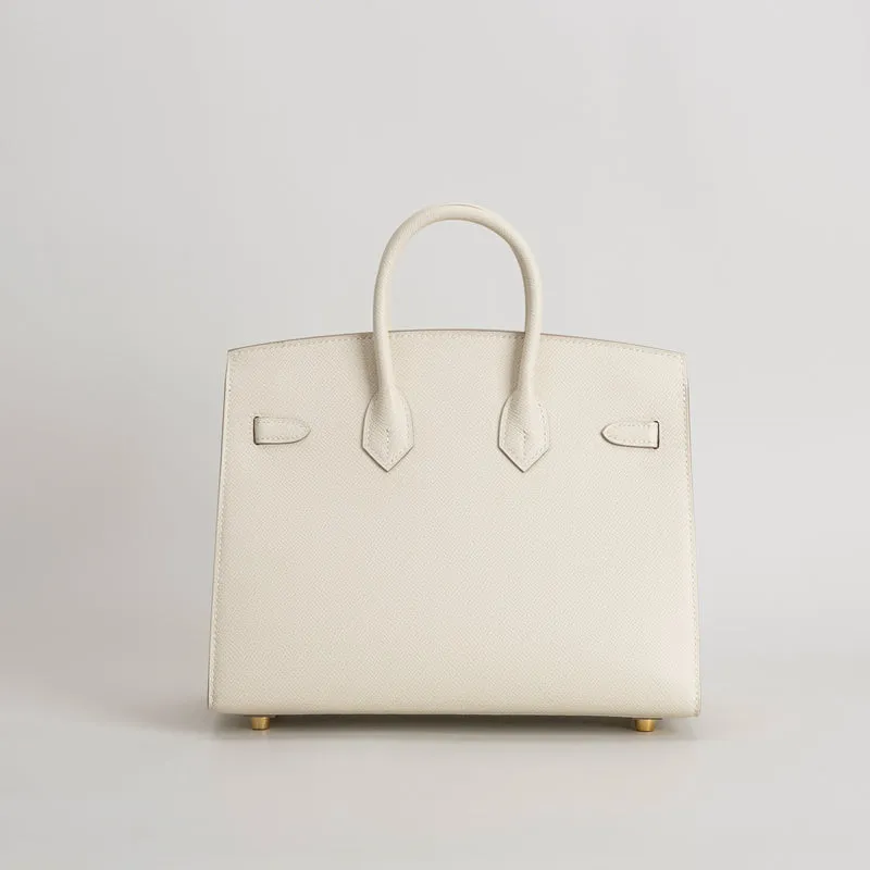 BIRKIN 25 EPSOM LEATHER (SELLIER SHAPE) CRAIE WITH GOLD HARDWARE (GHW) - 3