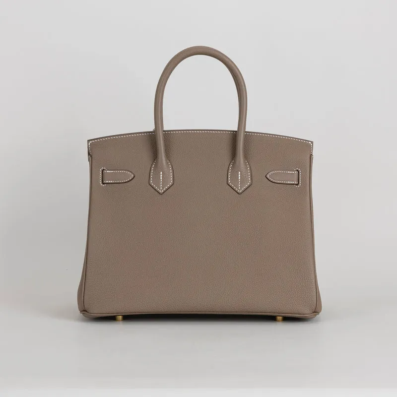 BIRKIN 30 TOGO LEATHER ETOUPE WITH GOLD HARDWARE (GHW) - 3