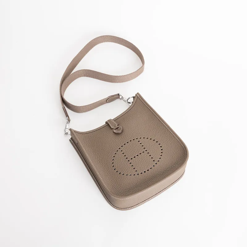 MINI EVELYNE (TPM) CLEMENCE LEATHER ETOUPE WITH PALLADIUM HARDWARE (PHW) - 6