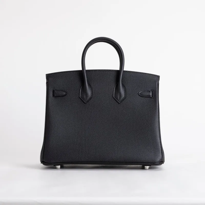 BIRKIN 25 TOGO LEATHER NOIR (BLACK) WITH PALLADIUM HARDWARE (PHW) - 3