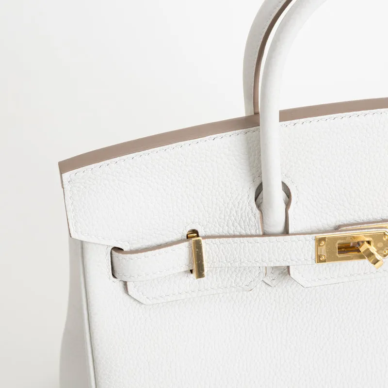 BIRKIN 25 TOGO LEATHER BLANC WITH GOLD HARDWARE (GHW) - 4
