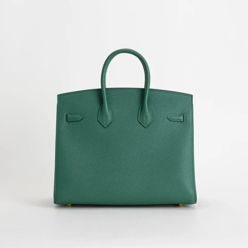 BIRKIN 25 EPSOM LEATHER (SELLIER SHAPE) VERT MOYEN WITH GOLD HARDWARE (GHW) - 3