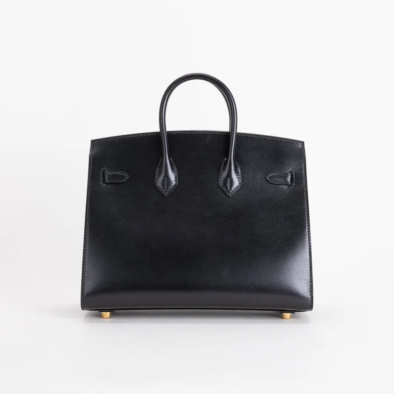 BIRKIN 25 (SELLIER SHAPE) BLACK BOX CALF LEATHER WITH GOLD HARDWARE (GHW) - 3