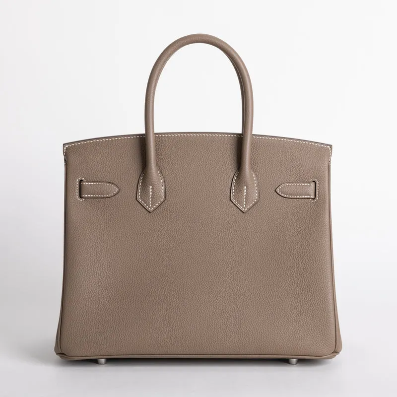 BIRKIN 30 TOGO LEATHER ETOUPE WITH PALLADIUM HARDWARE (PHW) - 2