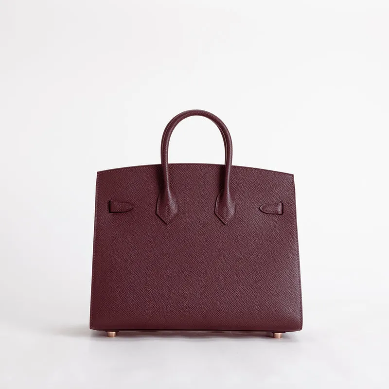 BIRKIN 25 EPSOM LEATHER (SELLIER SHAPE) ROUGE SELLIER WITH ROSE GOLD HARDWARE (RGHW) - 2
