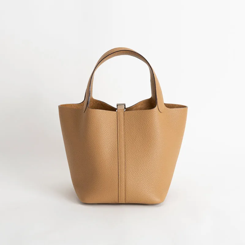 PICOTIN 22 LOCK CLEMENCE LEATHER BISCUIT WITH PALLADIUM HARDWARE (PHW) - 3