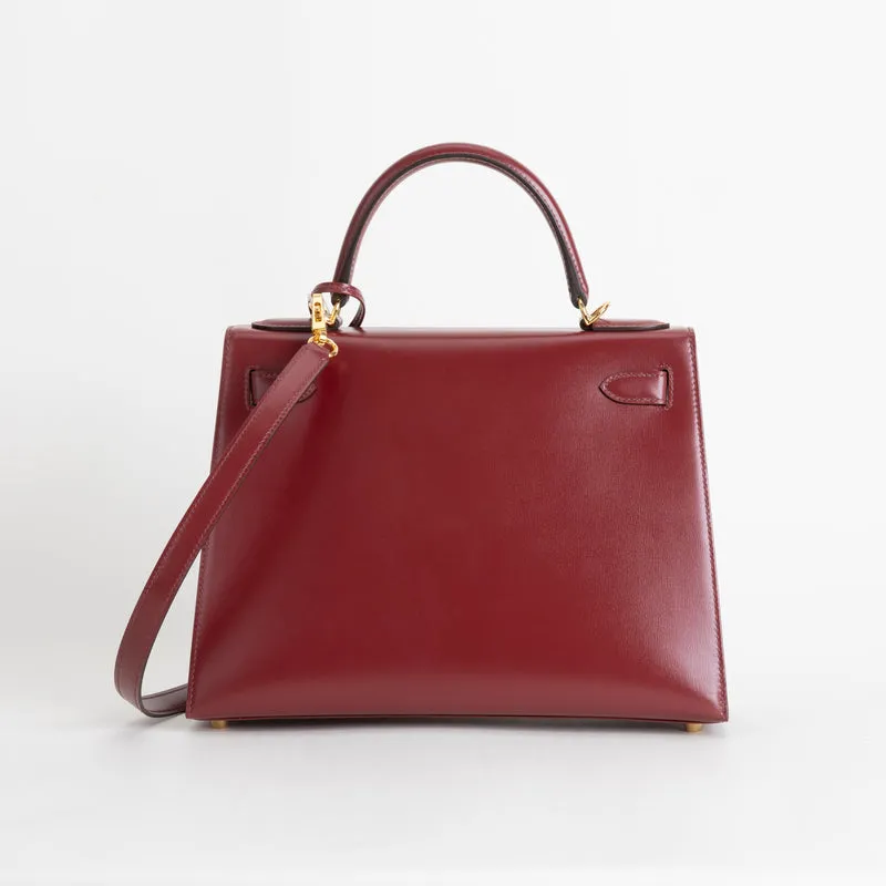 KELLY 28 BOX CALF LEATHER ROUGE H WITH GOLD HARDWARE (GHW) - 3