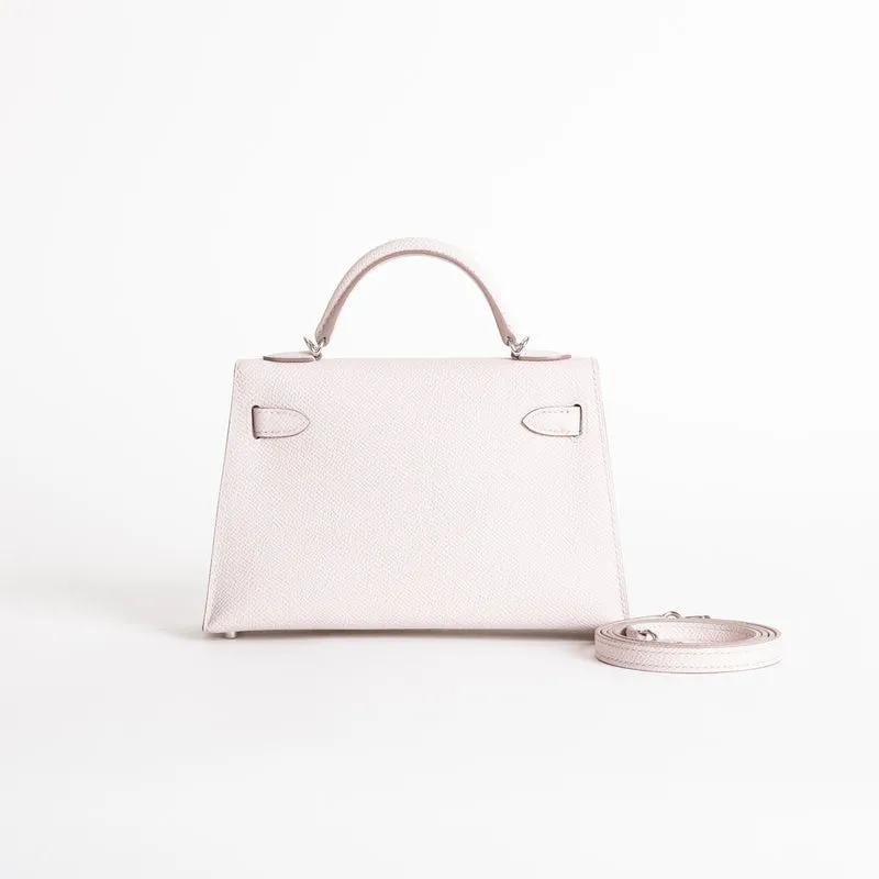 MINI KELLY II (20) EPSOM LEATHER MAUVE PALE WITH PALLADIUM HARDWARE (PHW) - 2