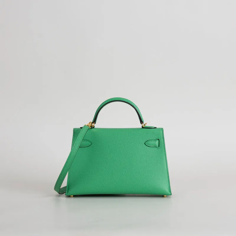 MINI KELLY II (20) EPSOM LEATHER BAMBOO WITH GOLD HARDWARE (GHW) - 3