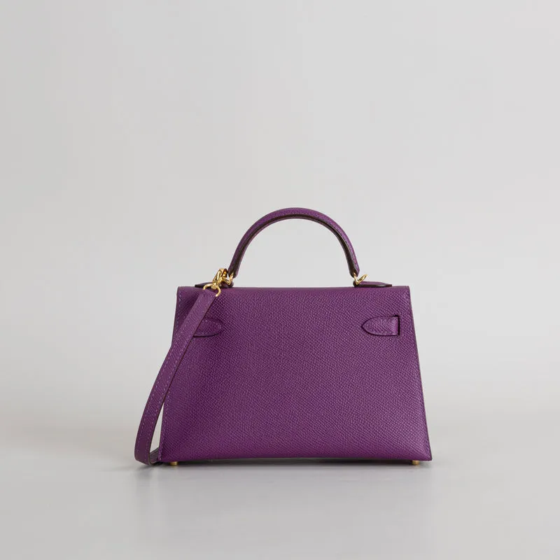 MINI KELLY II (20) EPSOM LEATHER ANEMONE WITH GOLD HARDWARE (GHW) - 3