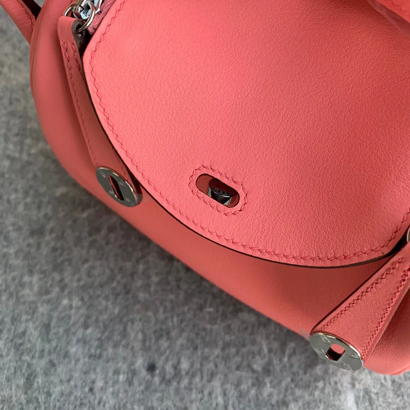MINI LINDY 20 SWIFT LEATHER ROSE D'ETE WITH PALLADIUM HARDWARE (PHW) - 5