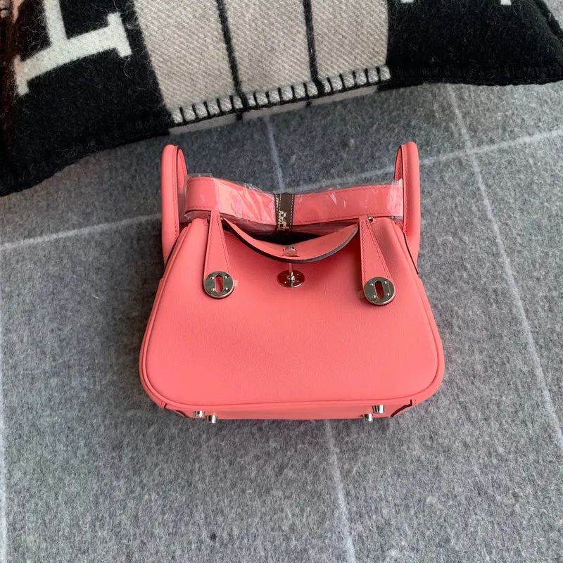 MINI LINDY 20 SWIFT LEATHER ROSE D'ETE WITH PALLADIUM HARDWARE (PHW) - 2