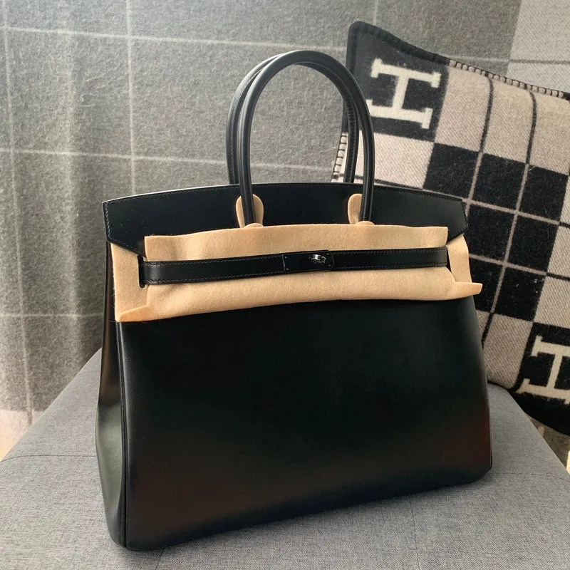 BIRKIN 35 SO BLACK BOX CALF LEATHER WITH PVD BLACK HARDWARE (LIMITED) - 2