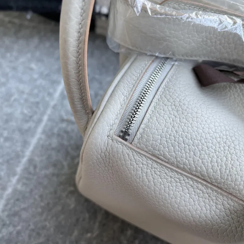 MINI LINDY 20 CLEMENCE LEATHER PEARL GREY WITH PALLADIUM HARDWARE (PHW) - 7