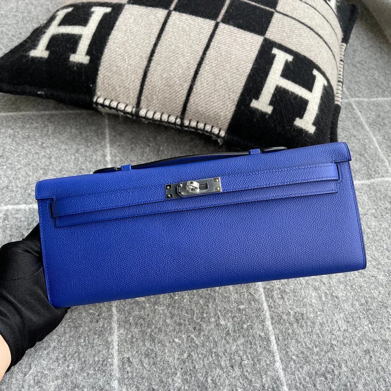 KELLY CUT EPSOM LEATHER BLEU ELECTRIC WITH PALLADIUM HARDWARE (PHW) - 2
